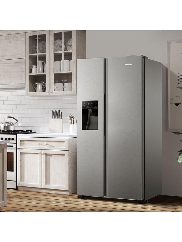 Hisense RS694N4TIE 90cm Wide Side by Side, Non-Plumbed Water and Ice, American Fridge Freezer - Stainless Steel - Image 3